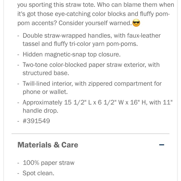 Straw Beach Tote Bag with Tassel - Picture 8 of 8